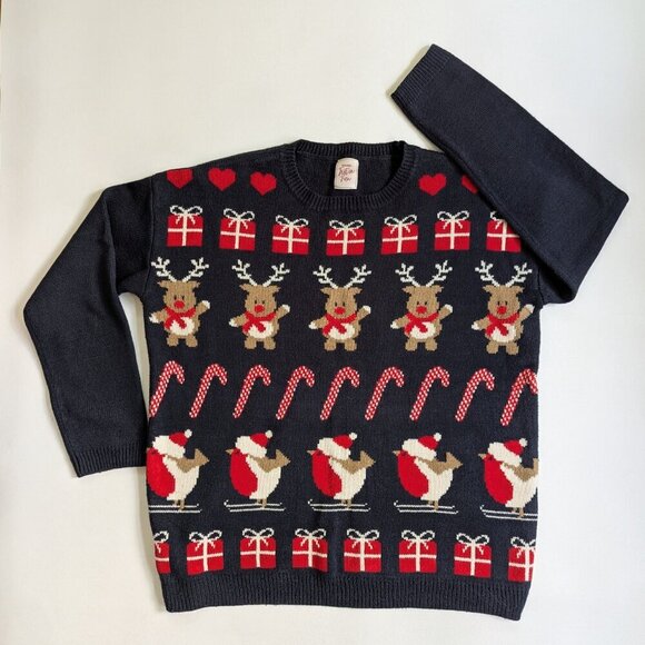 Novelty Women's Christmas Ugly Sweater Size US 8 Dark Navy - Picture 3 of 10